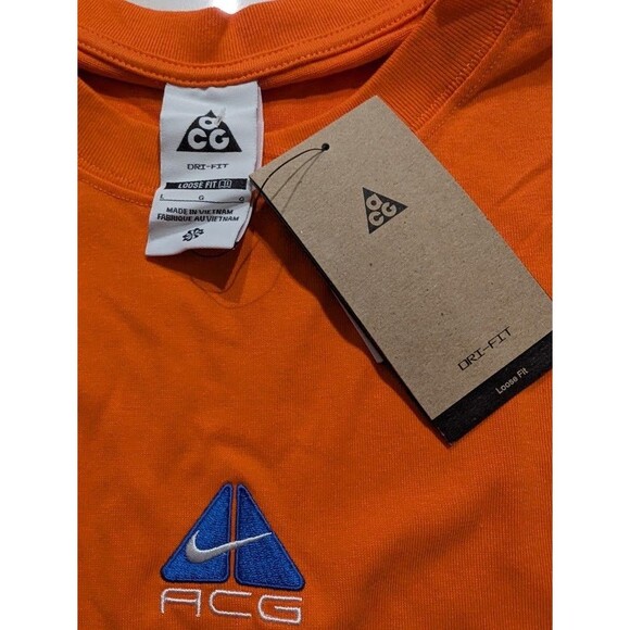 Nike ACG Lungs Logo Long Sleeve T-Shirt Campfire Safety Orange DR7753-819 Size L - Picture 5 of 6